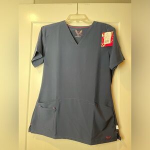 Smitten M Scrub Top Navy NWT